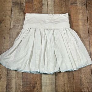 Volcom Y2K White Gauze Cotton Fold Over Waist Skirt Medium 90s 2000s Surf Beach